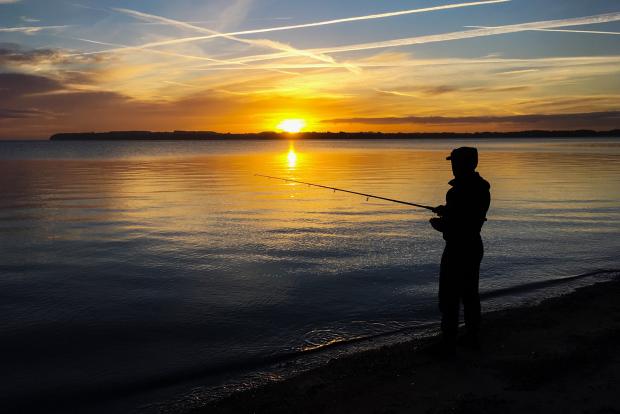 Fisker ved Sanddal strand