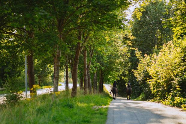 Ryttere på cykelsti ved Herslev
